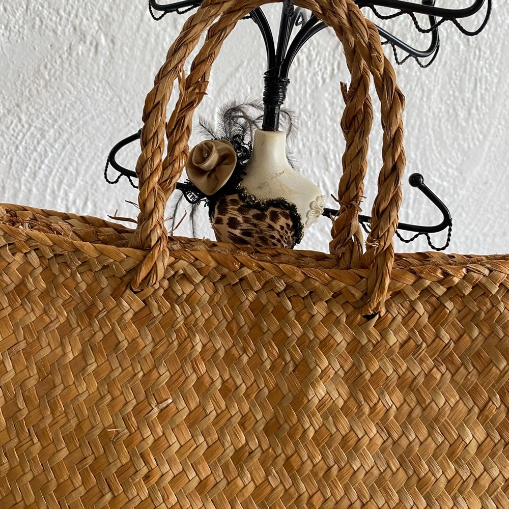 Woven Tan Tote Bag